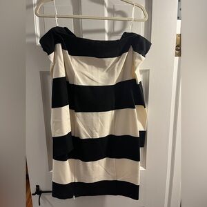 N/Nicholas Black and White Striped Dress